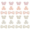 36Pcs 6 Style Non Woven Fabric Ornament Accessories, with Crystal AB Rhinestone & Plastic Pearl, for DIY Clothes, Bag, Pants, Shoes Decoration, Mix-Shape, Mixed Color, 24~28x29~33x4.5~6.5mm, 6pcs/style