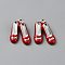 Alloy Enamel Pendant, Platinum, Ballet High-Heeled Shoes, Crimson, 18x13.5x4mm, Hole: 1.6mm