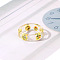 Transparent Resin Finger Rings, Expression Pattern, Yellow, US Size 6(16.5mm)