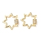 Brass Micro Pave Clear Cubic Zirconia Screw Carabiner Lock Charms, Cadmium Free & Nickel Free & Lead Free, Real 18K Gold Plated, Star, 24x22~22.5x2mm