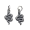 925 Sterling Silver Pendants, Snake Charms, with Jump Rings and 925 Stamp, Antique Silver, 16.5x8x2mm, Hole: 3.5mm