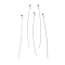 Brass Ball Head Pins, Lead Free & Cadmium Free, 925 Sterling Silver Plated, 45x0.6mm, Head: 2mm