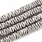 Electroplate Non-magnetic Synthetic Hematite Beads Strands, Wavy, Flat Round/Disc, Platinum Plated, 6~6.5x6~6.5x1.5~2mm, Hole: 1mm, about 215pcs/strand, 16.14 inch
