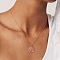 Bohemian Style Brass Sun Moon Disc Pendant Necklaces for Women, Rose Gold, 17.72 inch(45cm)