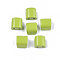 Spray Painted Alloy Multi-Strand Links, For Tile Elastic Bracelets Making, Semicircle, Yellow Green, 8x8x6mm, Hole: 1.2mm