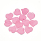 Transparent Acrylic Pendants, Frosted, Leaf, Dyed, Pink, 16x15x2mm, Hole: 1.2mm, about 1650pcs/500g
