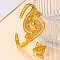 Eye Alloy Cuff Bangles & Cuff Rings Sets, Golden, Bangle: 60mm inner diameter,
