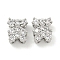 Brass with Clear Cubic Zirconia Charms, Cadmium Free & Nickel Free & Lead Free, Bear, Platinum, 8x6.5x4mm, Hole: 2.5x1.5mm