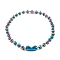 Ion Plating(IP) 304 Stainless Steel Ball Chain Necklaces for Women, Rainbow Color, 15.75 inch(40cm), bead: 8mm