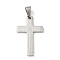 Non-Tarnish 304 Stainless Steel Pendants, Cross with Word Charm, Religion, Stainless Steel Color, 34.8x22x1.8mm, Hole: 8x5.5mm