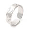 Non-Tarnish 201 Stainless Steel Open Cuff Ring, Seagull Wave Finger Ring for Women, Carved Bird Ring, Stainless Steel Color, US Size 7(17.4mm), 6mm