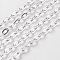 Iron Cable Chains, Unwelded, with Spool, Flat Oval, Cadmium Free & Lead Free, Silver, 7x4x1mm, about 164.04 Feet(50m)/roll