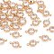 Flower Brass Micro Pave Cubic Zirconia Links, Cadmium Free & Nickel Free & Lead Free, Light Gold, 11.5x6x4mm, Hole: 1mm