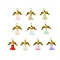 Glass Pendants, with Alloy Beads, Angel, Mixed Color, 23.5x20x6mm, Hole: 2.5x3mm, 10pcs/set