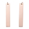 304 Stainless Steel Pendants, Manual Polishing, Rectangle, Stamping Blank Tag, Rose Gold, 40x7x1.5mm, Hole: 3mm