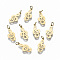 304 Stainless Steel Charms, Laser Cut, with Jump Ring, Musical Note, Real 14K Gold Plated, 12x6x0.5mm, Jump Ring: 3x0.4mm, 2.2mm inner diameter