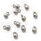 304 Stainless Steel Charms, Round Charm, Stainless Steel Color, 6x4mm, Hole: 2mm