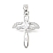 Brass Micro Pave Cubic Zirconia Pendants, Cross with Wings, Long-Lasting Plated, Lead Free & Cadmium Free, Rack Plating, Platinum, 21x15x3mm, Hole: 5x3mm