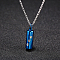 Stainless Steel Column Pendant Necklaces for Women, Urn Ashes Necklaces, Blue, no size