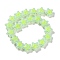 Glass Imitation Jade Beads Strands, Hand Drawn Beads, with Enamel, Star, Green Yellow, 21.5x22x11mm, Hole: 1.3mm, about 20pcs/strand, 14.96 inch(38cm)