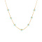 Real 18K Gold Plated Stainless Steel Flower Beaded Pendant Necklaces for Women, Light Sky Blue, 17.72 inch(45cm)