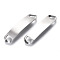 Tarnish Resistant 201 Stainless Steel Links Connectors, Stamping Blank Tag, Rectangle Oval, Stainless Steel Color, 45x10x5mm, Hole: 4x6mm
