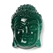 Glass Pendants, Figure of Buddha, Green, 29.5x21x14mm, Hole: 1mm