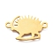 304 Stainless Steel Links Connectors, Laser Cut, Hedgehog Shape, Golden, 14.5x23x1mm, Hole: 1.8mm