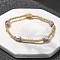 304 Stainless Steel Beads Stretch Breacelets for Women, wirh Oval Lampwork Beads, Real 18K Gold Plated, 1/4x3/8x1/4 inch(0.8x0.85x0.5cm), Inner Diameter: 2 inch(5cm)