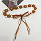 Imitation Leather Flower Brass Ring Link Chain Waist Belly Chains Belts for Women, Platinum, Sienna, 1500mm