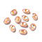 Mocha Fluorescent Style Glass Rhinestone Cabochons, Pointed Back, Oval, Light Peach, 18x13x5.5mm