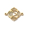 304 Stainless Steel Hollow Chakra Links, Real 18K Gold Plated and Fine Polishing, Muladhara, 11.5x15x1mm, Hole: 1mm
