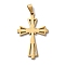 PVD Vacuum Plating 304 Stainless Steel Pendants, Cross Charms, Religion, Golden, 39.5x25x2mm, Hole: 7.5x3.5mm