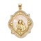 Brass Micro Pave Clear Cubic Zirconia Pendants, Cadmium Free & Lead Free, with ABS Imitation Pearl, Real 18K Gold Plated, Rhombus, 32.5x26x4mm, Hole: 3.5x4mm