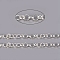 Brass Rolo Chains, Belcher Chains, Soldered, with Spool, Cadmium Free & Lead Free, Silver Color Plated, 4x1.2mm, about 16.4 Feet(5m)/roll
