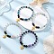 4Pcs Natural Apatite & Amethyst & Aquamarine & Rose Quartz & Lava Rock Beads Charm Bracelets, Alloy Turtle Charm Bracelets, Gold, Inner Diameter: 2 inch(5~5.2cm)