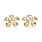 304 Stainless Steel Bead Caps, 5-Petal, Flower, Real 18K Gold Plated, 15x15x2mm, Hole: 1.2mm