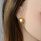 Fashionable Stainless Steel Irregular Heart with Sun Stud Earrings, Golden, 19x19mm