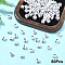 Acrylic Horizontal Hole Letter Beads, with Enamel, Cube, Letter E, 6x6x6mm, Hole: 3.2mm