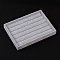 Rectangle Rings Displays, Covered with Velvet, Light Grey, 24x17.3x3.1cm