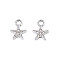 304 Stainless Steel Charms, with Crystal Rhinestone, Star, Stainless Steel Color, 11.5x9x2mm, Hole: 2mm