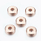 Brass Spacer Beads, Flat Round, Rose Gold, 6x1.5mm, Hole: 1.5mm