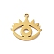 304 Stainless Steel Pendants, Laser Cut, Eye Charm, Golden, 15x17x1mm, Hole: 1.2mm