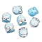 Pearlized Handmade Porcelain Beads, Owl, Light Sky Blue, 15x16mm, about 10pcs/bag