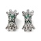 Brass Micro Pave Cubic Zirconia Screw Clasps, Cadmium Free & Nickel Free & Lead Free, Crown, Platinum, 15x10mm, Pin: 0.7mm