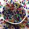 Opaque Spray Painted Glass Beads, Round, Mixed Color, 4mm, Hole: 1.2~1.5mm