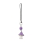Opaque Resin Pendant Decorations, with Natural Dyed Jade, Mushroom, Dark Violet, 100mm