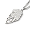 Non-Tarnish 304 Stainless Steel Pendant Necklaces, Lion with Witch Knot, Stainless Steel Color, 17.72 inch(45cm)