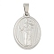 Non-Tarnish 304 Stainless Steel Pendants, Religious Theme Charm, Oval with Mary Help of Christians, Stainless Steel Color, 24x16x2~2.5mm, Hole: 5x3mm