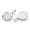 Brass Pendants, Cadmium Free & Nickel Free & Lead Free, Twelve Constellations, Flat Round, Platinum, 24x20.5x2mm, Hole: 3.5x7mm